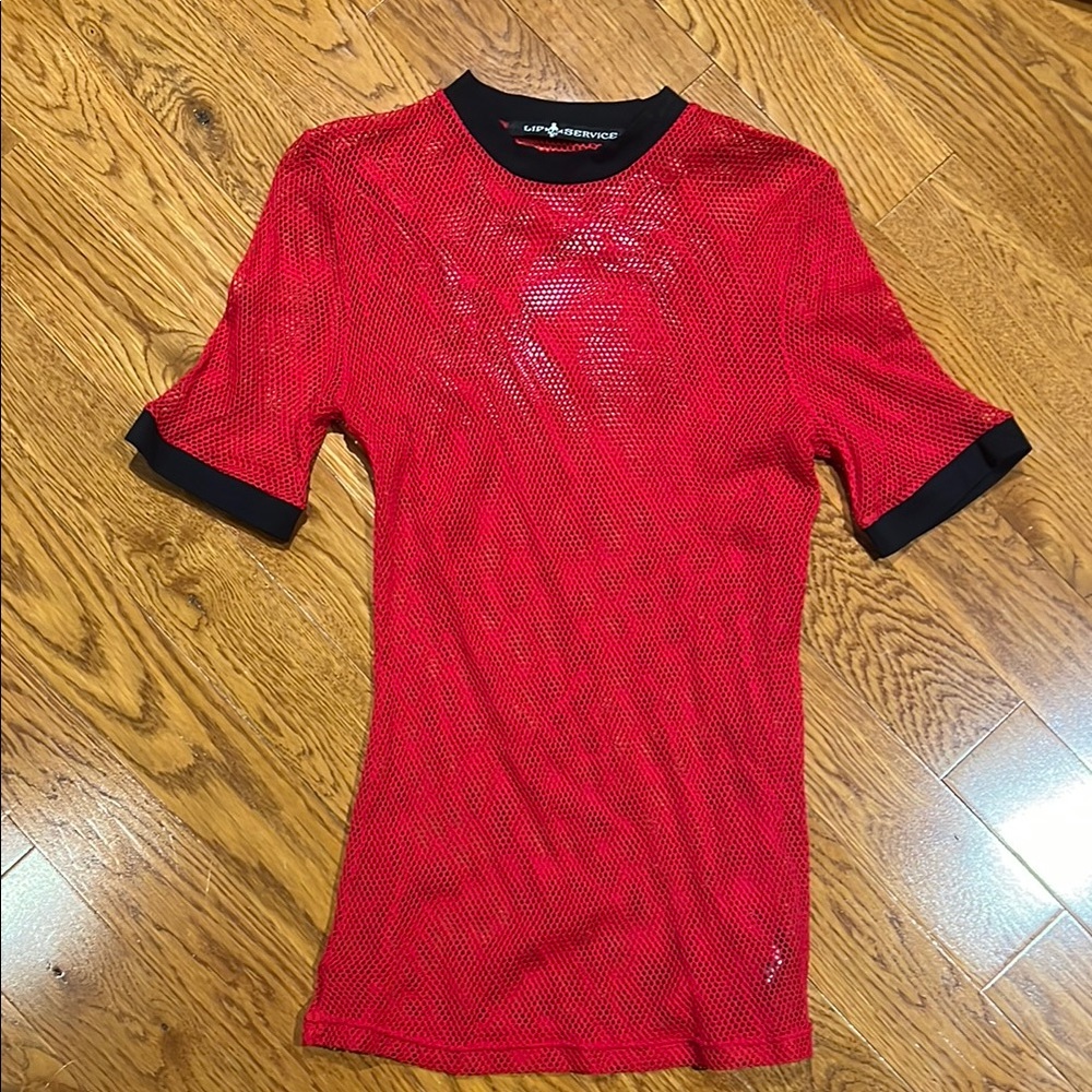 Lip Service Red Mesh Shirt